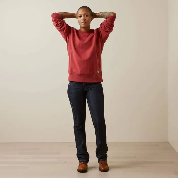 Rebar Workman Washed Fleece Sweatshirt Red Dahlia Heather Women Ariat Sweatshirts and Hoodies Rebar Workman Washed Fleece Sweatshirt Red Dahlia Heather Women Ariat Sweatshirts and Hoodies