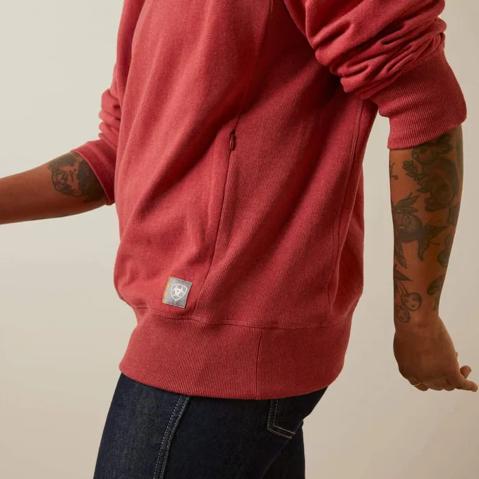 Rebar Workman Washed Fleece Sweatshirt Red Dahlia Heather Women Ariat Sweatshirts and Hoodies Rebar Workman Washed Fleece Sweatshirt Red Dahlia Heather Women Ariat Sweatshirts and Hoodies