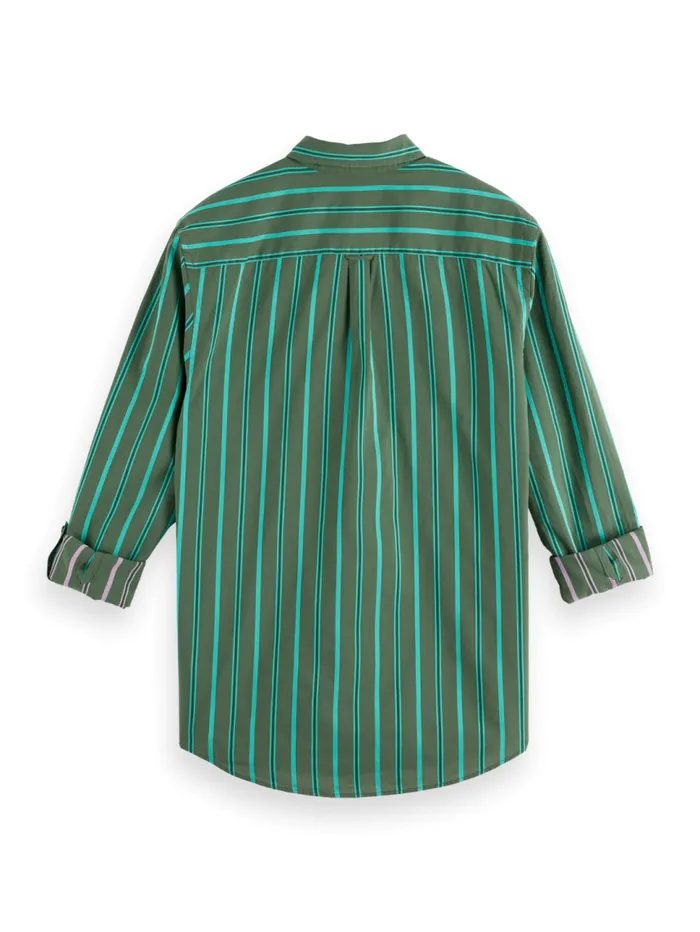 REGULAR FIT YARN DYE STRIPE SHIRT Green Stripe Men Scotch and Soda Shirts