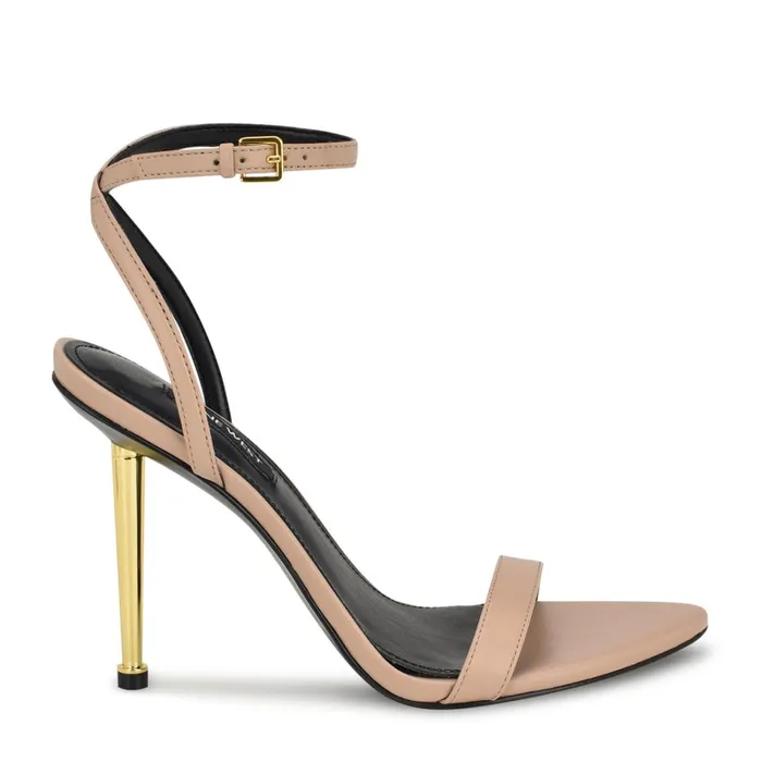 Reina Ankle Strap Sandals Light Natural Women Nine West High Heels
