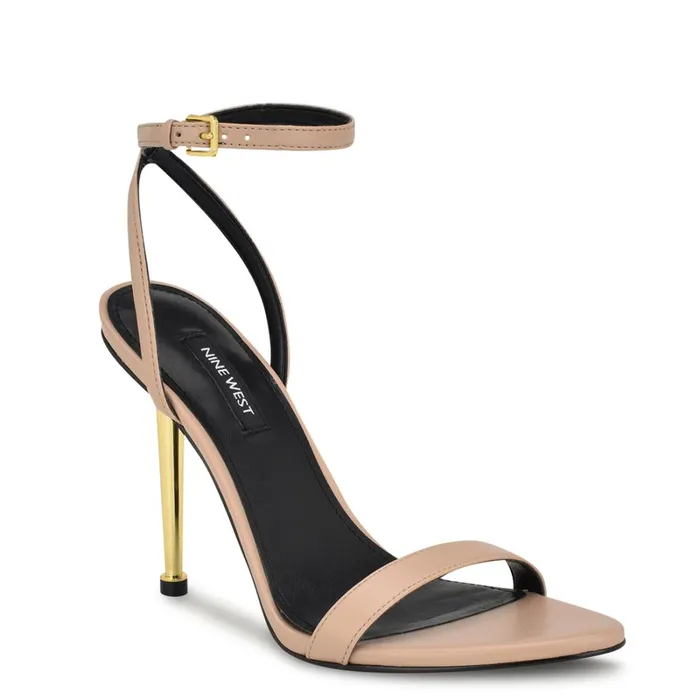 Reina Ankle Strap Sandals Light Natural Women Nine West High Heels Reina Ankle Strap Sandals Light Natural Women Nine West High Heels