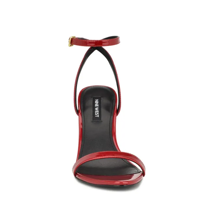 Reina Ankle Strap Sandals Red Women Nine West High Heels Reina Ankle Strap Sandals Red Women Nine West High Heels