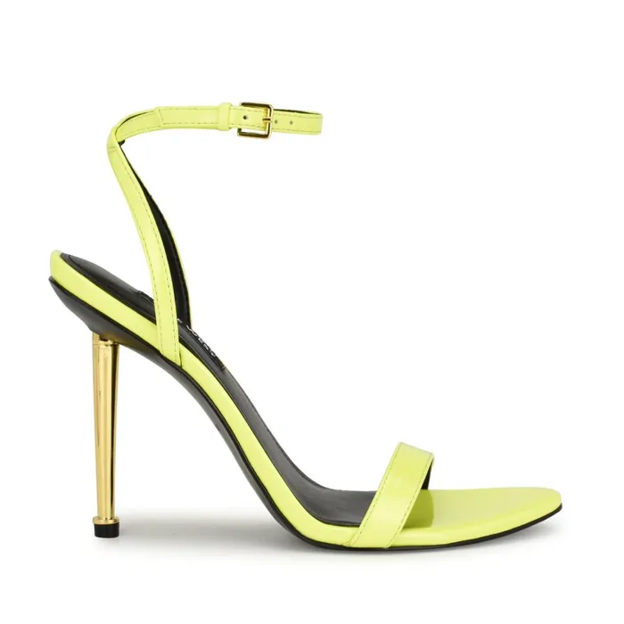 Reina Ankle Strap Sandals Yellow Women Nine West High Heels