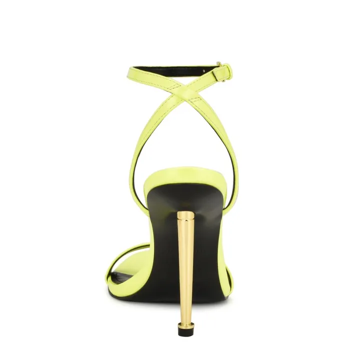 Reina Ankle Strap Sandals Yellow Women Nine West High Heels Reina Ankle Strap Sandals Yellow Women Nine West High Heels