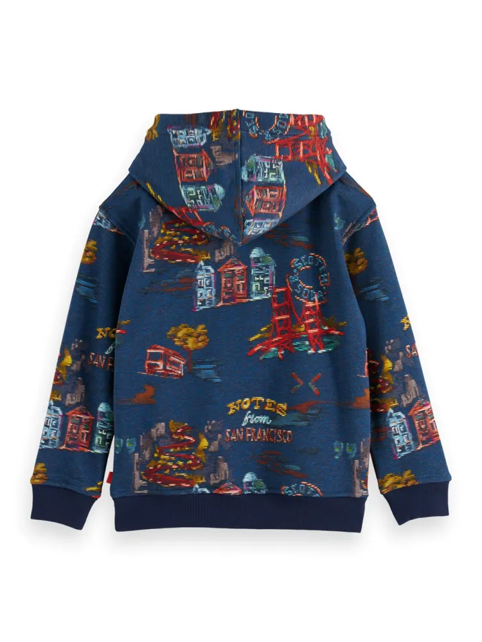 RELAXEDFIT ALLOVER PRINTED HOODIE Travel Notes Kids Scotch and Soda Sweatshirts and Hoodies RELAXEDFIT ALLOVER PRINTED HOODIE Travel Notes Kids Scotch and Soda Sweatshirts and Hoodies