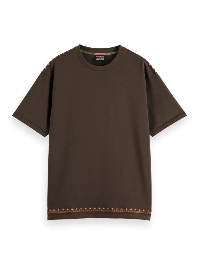 RELAXED FIT EMBROIDERY TSHIRT Coffee Men Scotch and Soda TShirts and Polo Shirts RELAXED FIT EMBROIDERY TSHIRT Coffee Men Scotch and Soda TShirts and Polo Shirts