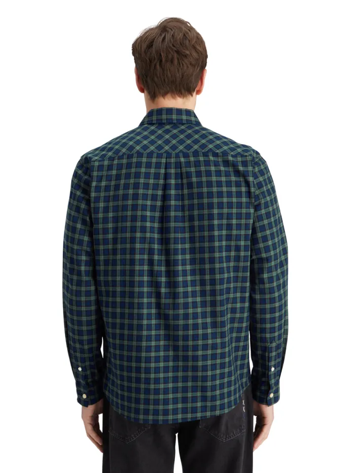 Relaxed Fit Lightweight Flannel Check Shirt Green Check Men Scotch and Soda Shirts Relaxed Fit Lightweight Flannel Check Shirt Green Check Men Scotch and Soda Shirts
