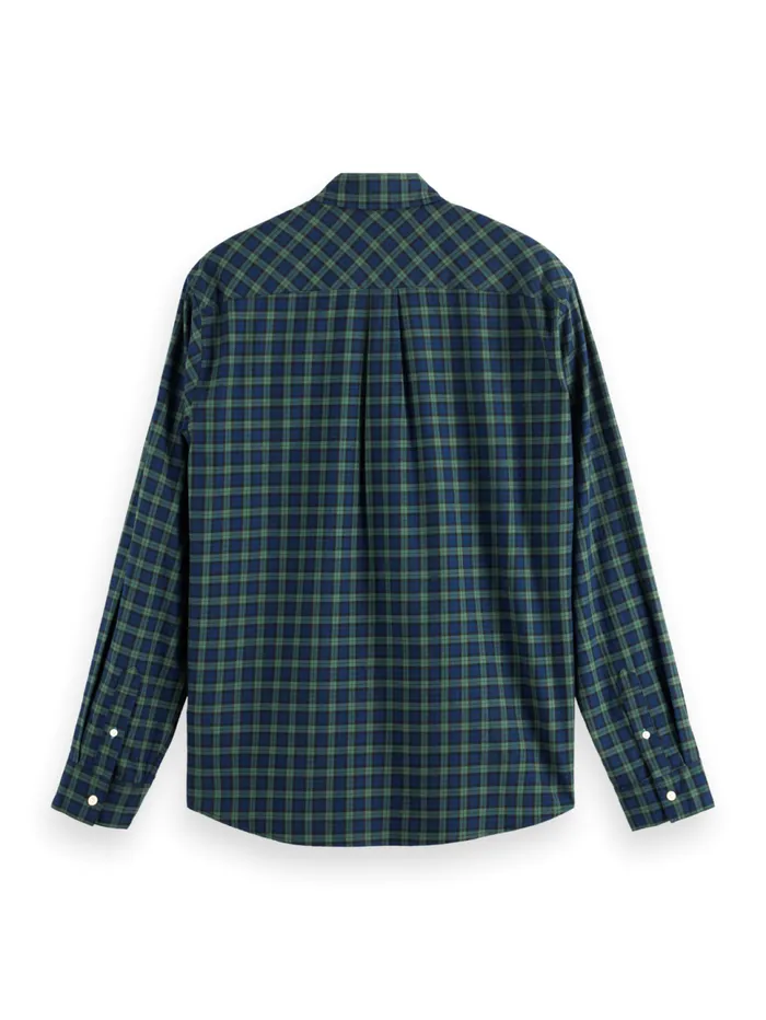 Relaxed Fit Lightweight Flannel Check Shirt Green Check Men Scotch and Soda Shirts Relaxed Fit Lightweight Flannel Check Shirt Green Check Men Scotch and Soda Shirts