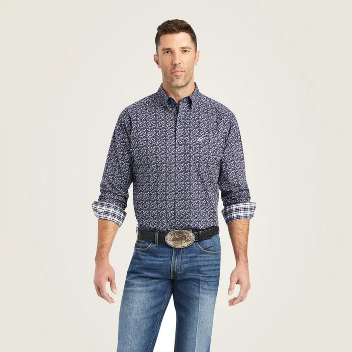 Relentless Trailblazer Stretch Classic Fit Shirt Midnight Sail Men Ariat Button Down Shirts