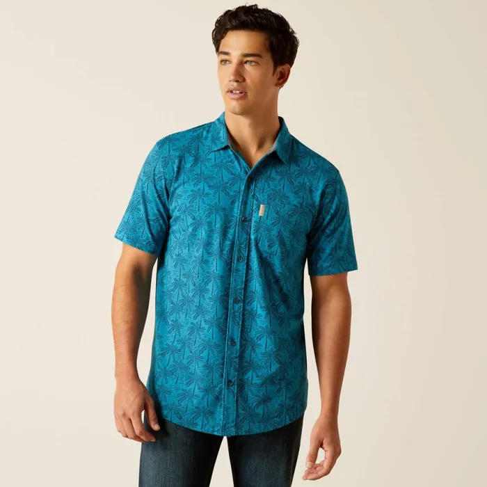 Retro Button Down Shirt French Fade Men Ariat Button Down Shirts