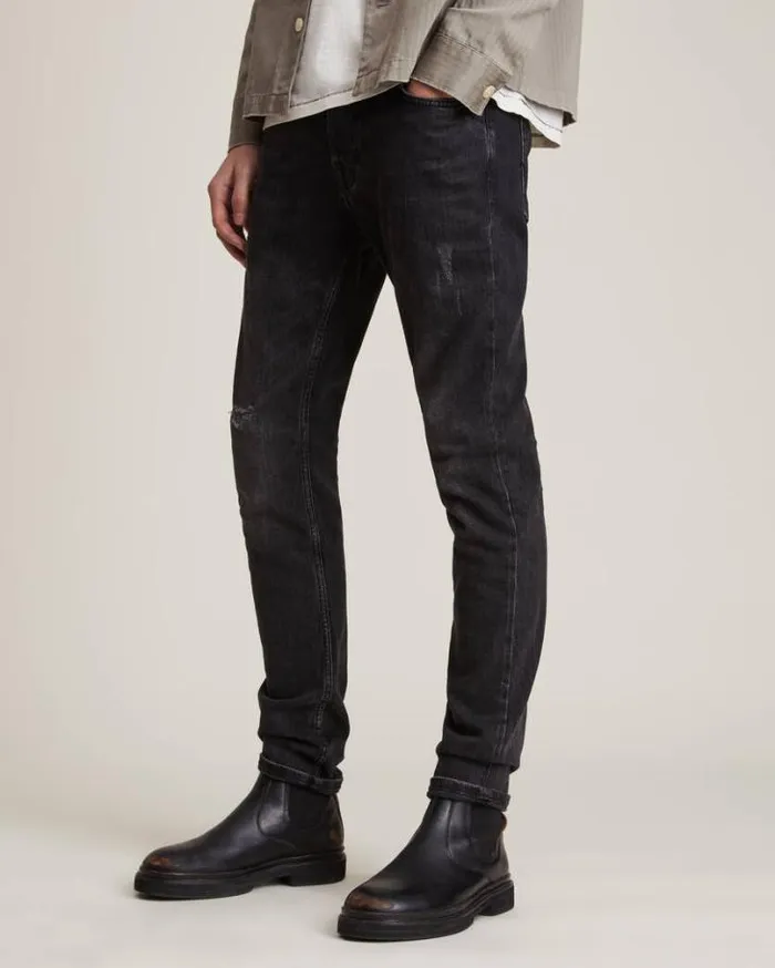 Rex Slim Jeans Washed Black Men AllSaints Jeans