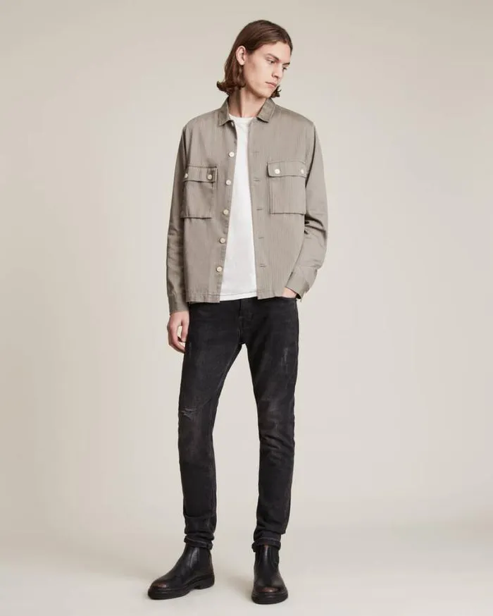 Rex Slim Jeans Washed Black Men AllSaints Jeans