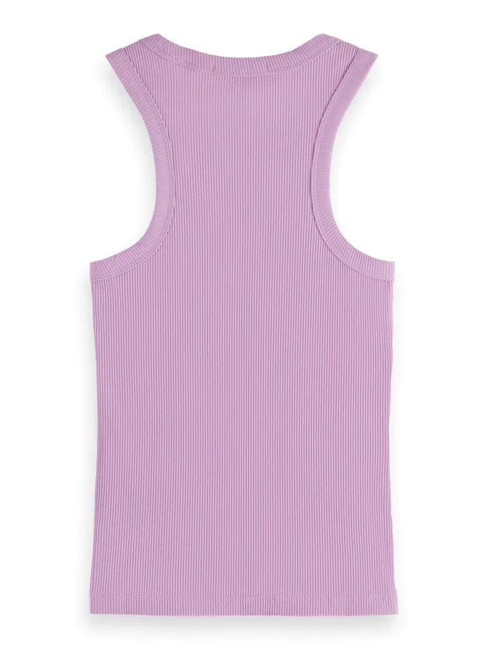 Rib Racer Tank Dusty Red Women Scotch and Soda Tops and TShirts