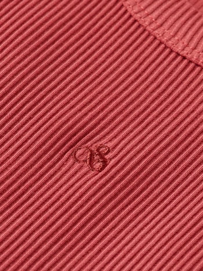 Rib Racer Tank Dusty Red Women Scotch and Soda Tops and TShirts