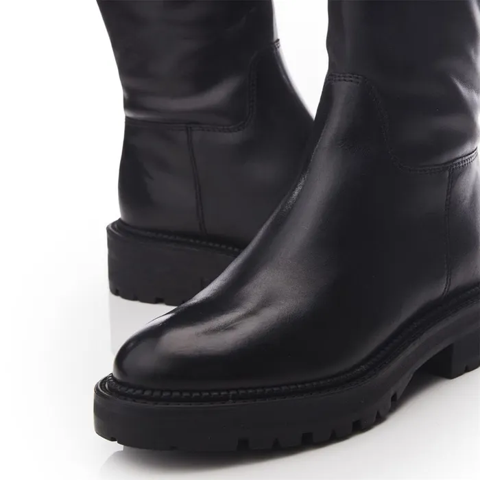 Riding And Flat Boots Women Moda In Pelle Shoon Sh Casalis Black Leather Riding And Flat Boots Women Moda In Pelle Shoon Sh Casalis Black Leather