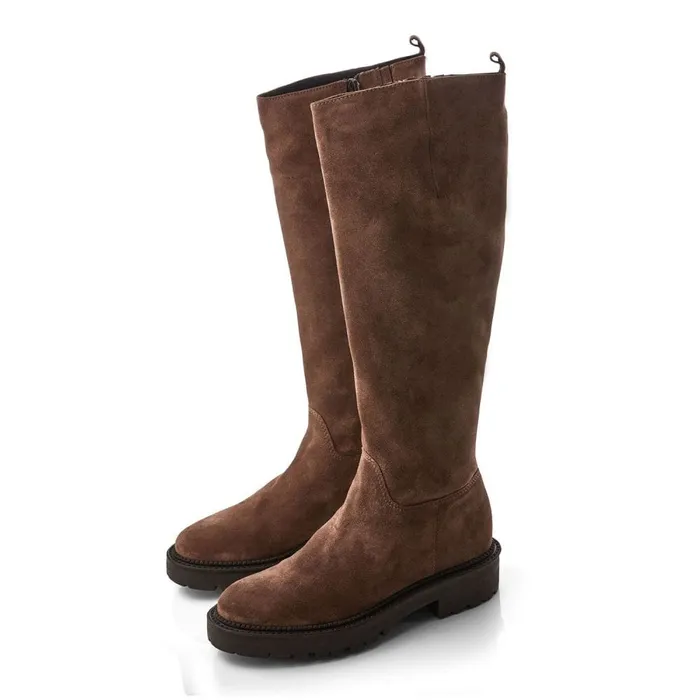 Riding And Flat Boots Women Moda In Pelle Shoon Sh Casalis Taupe Suede Riding And Flat Boots Women Moda In Pelle Shoon Sh Casalis Taupe Suede
