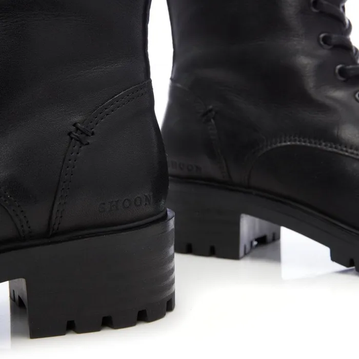 Riding And Flat Boots Women Moda In Pelle Shoon Sh Irrona Black Leather Riding And Flat Boots Women Moda In Pelle Shoon Sh Irrona Black Leather