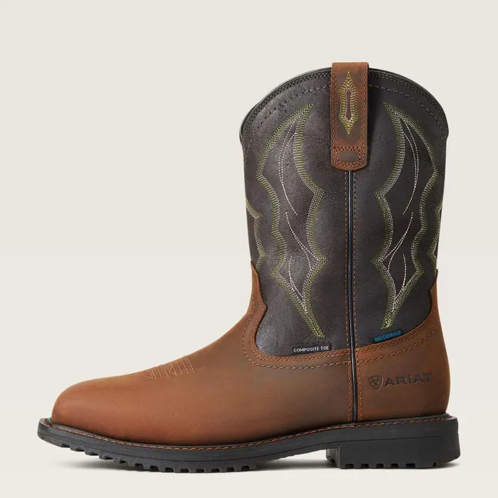 RigTek Wide Square Toe Waterproof Composite Toe Work Boot Distressed Brown Men Ariat Work Boots RigTek Wide Square Toe Waterproof Composite Toe Work Boot Distressed Brown Men Ariat Work Boots