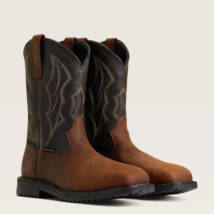 RigTek Wide Square Toe Waterproof Composite Toe Work Boot Distressed Brown Men Ariat Work Boots RigTek Wide Square Toe Waterproof Composite Toe Work Boot Distressed Brown Men Ariat Work Boots