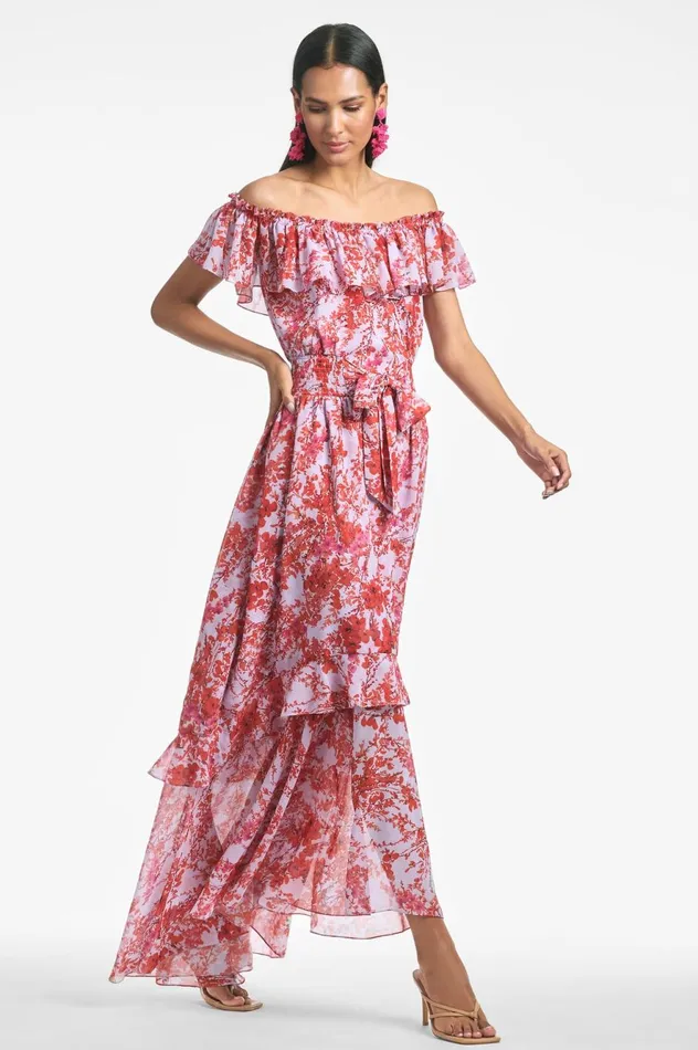 Riley Dress 8211 Amaranths Spray Women Sachin and Babi Boho