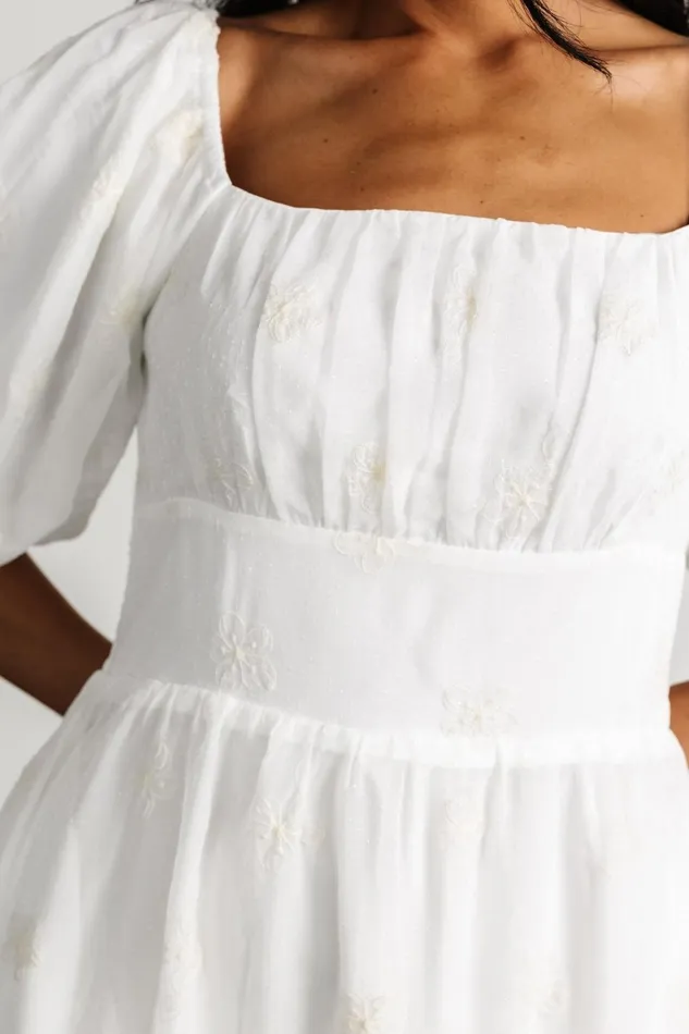 Rina Embroidered Shimmer Dress Off White Women Baltic Born Midi Dresses