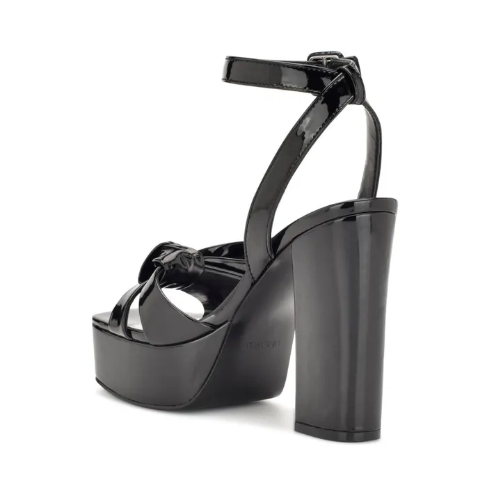 Rippa Platform Sandals Black Patent Women Nine West Platforms