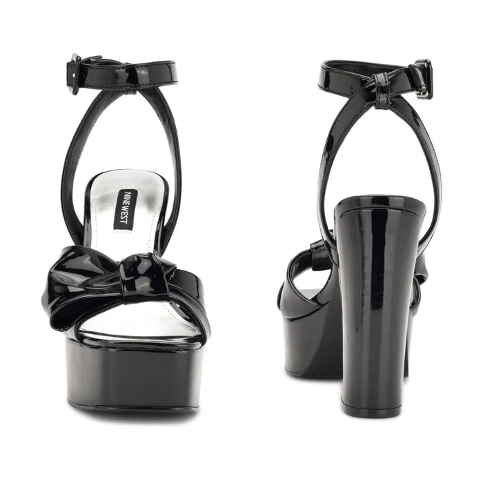 Rippa Platform Sandals Black Patent Women Nine West Platforms