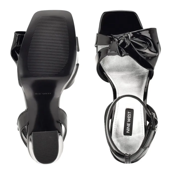 Rippa Platform Sandals Black Patent Women Nine West Platforms