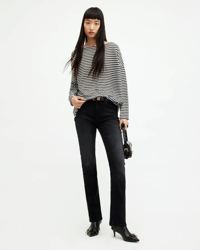 Rita Oversized Striiped TShirt Chalkink Women AllSaints TShirts