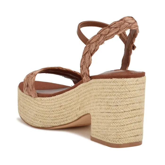 Rivva Heeled Espadrille Sandals Brown Raffia Women Nine West Sandals Rivva Heeled Espadrille Sandals Brown Raffia Women Nine West Sandals
