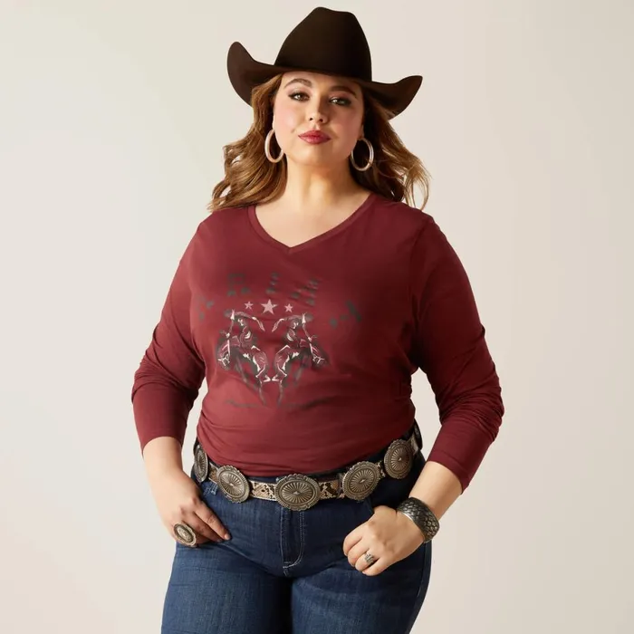 Rodeo TShirt Oxblood Red Women Ariat TShirts and Tops Rodeo TShirt Oxblood Red Women Ariat TShirts and Tops