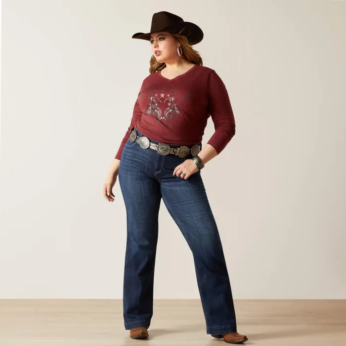 Rodeo TShirt Oxblood Red Women Ariat TShirts and Tops Rodeo TShirt Oxblood Red Women Ariat TShirts and Tops