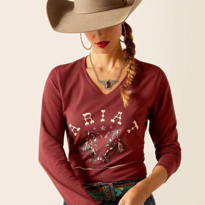 Rodeo TShirt Oxblood Red Women Ariat TShirts and Tops Rodeo TShirt Oxblood Red Women Ariat TShirts and Tops