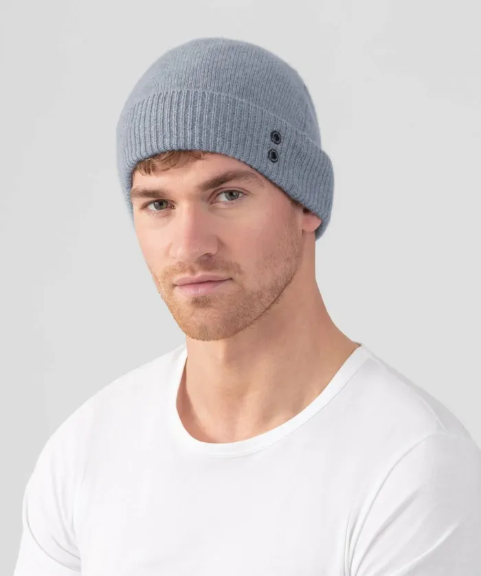 Ron Dorff Cashmere Beanie Glacial Blue Men Coach Caps and Beanies and Scarves