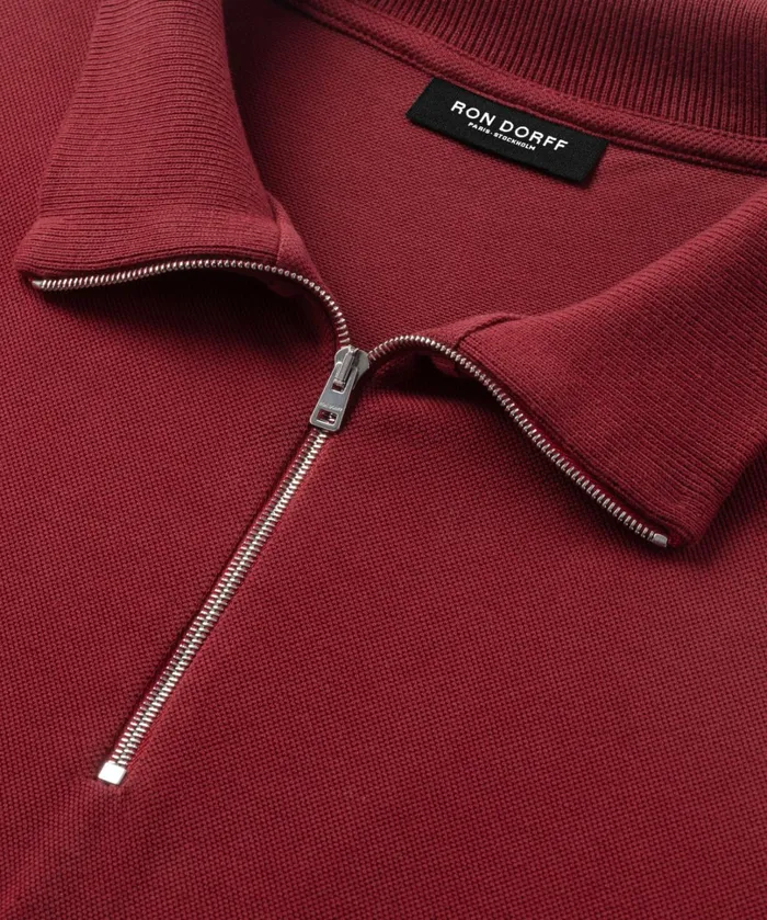 Ron Dorff Cotton Piqu Polo W Piping Burnt Red Men Polo Shirts
