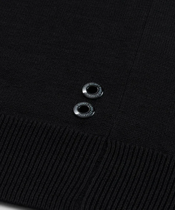 Ron Dorff CottonSilk Polo W Chest Stripes Black Men Polo Shirts