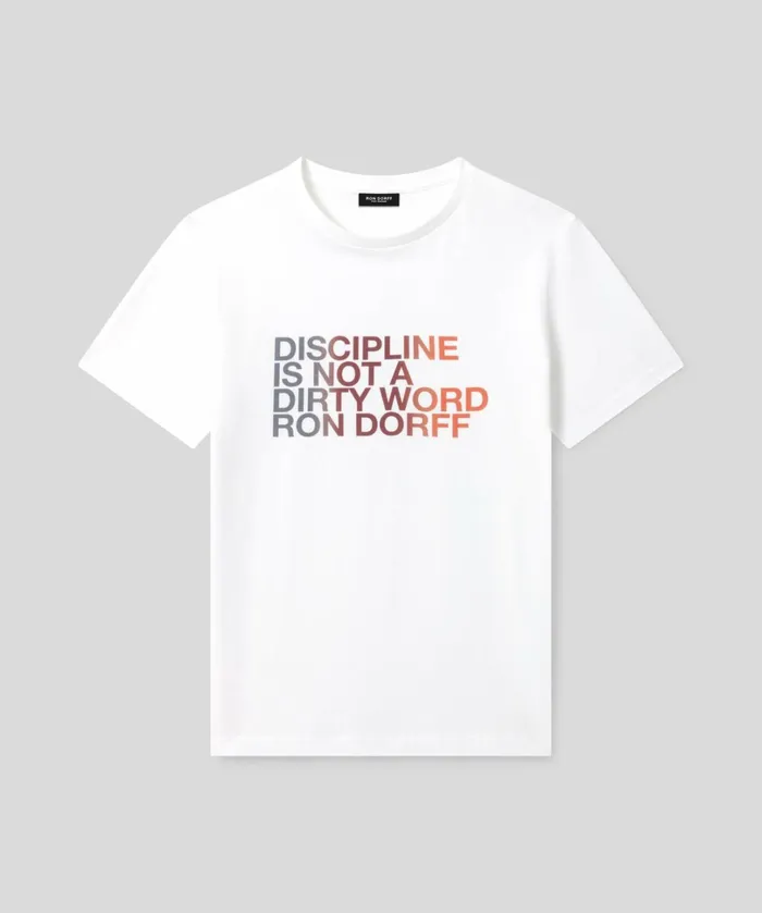 Ron Dorff Organic Cotton TShirt 034DISCIPLINE034 Optic White Men TShirts