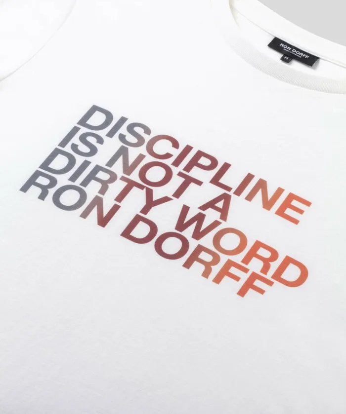 Ron Dorff Organic Cotton TShirt 034DISCIPLINE034 Optic White Men TShirts