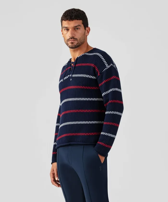 Ron Dorff Swedish Fisherman Cotton Sweater Navy Men Cashmere and Knitwear Tops