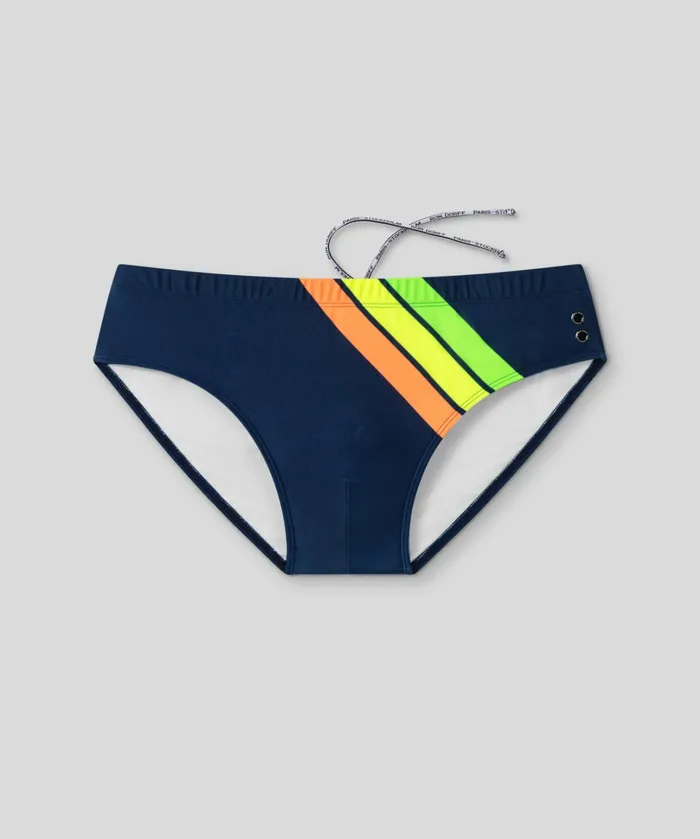 Ron Dorff Swim Briefs Neon Stripes Navy Men Swim Briefs