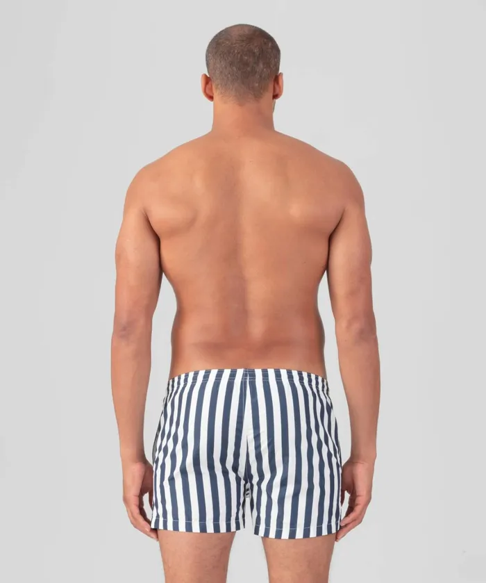 Ron Dorff Swim Shorts Vertical Stripes NavyWhite Men Swim Shorts
