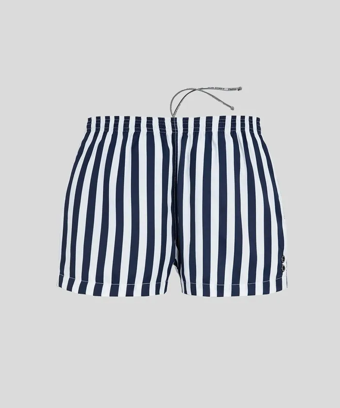 Ron Dorff Swim Shorts Vertical Stripes NavyWhite Men Swim Shorts