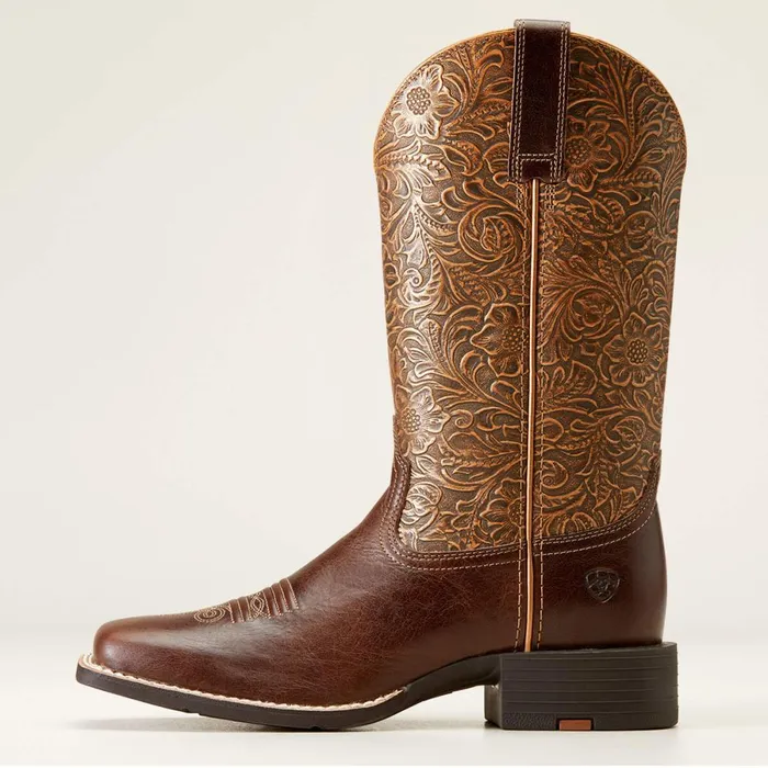 Round Up Wide Square Toe Western Boot Arizona Brown Women Ariat Western Boots