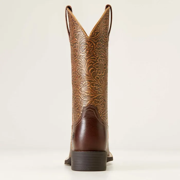 Round Up Wide Square Toe Western Boot Arizona Brown Women Ariat Western Boots