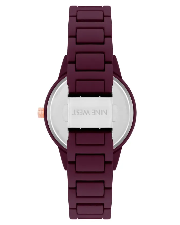 Rubberized Bracelet Watch Burgundy Women Nine West Straps Rubberized Bracelet Watch Burgundy Women Nine West Straps