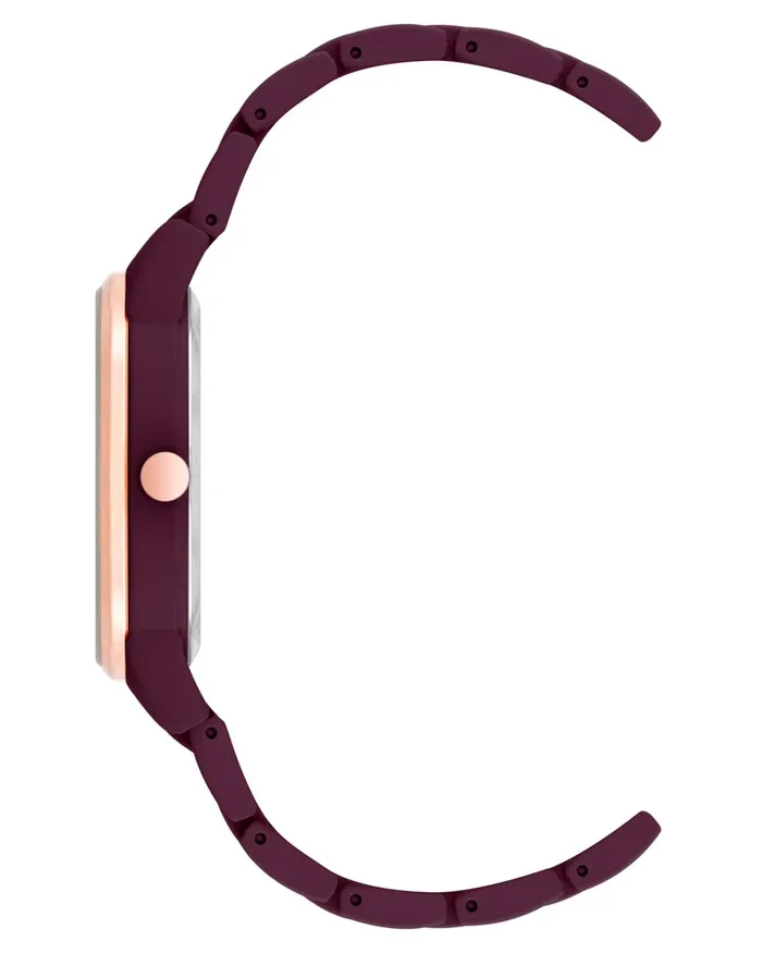 Rubberized Bracelet Watch Burgundy Women Nine West Straps Rubberized Bracelet Watch Burgundy Women Nine West Straps
