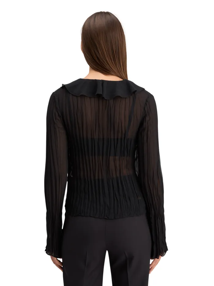 RUFFLED TOP Evening Black Women Scotch and Soda Tops and TShirts