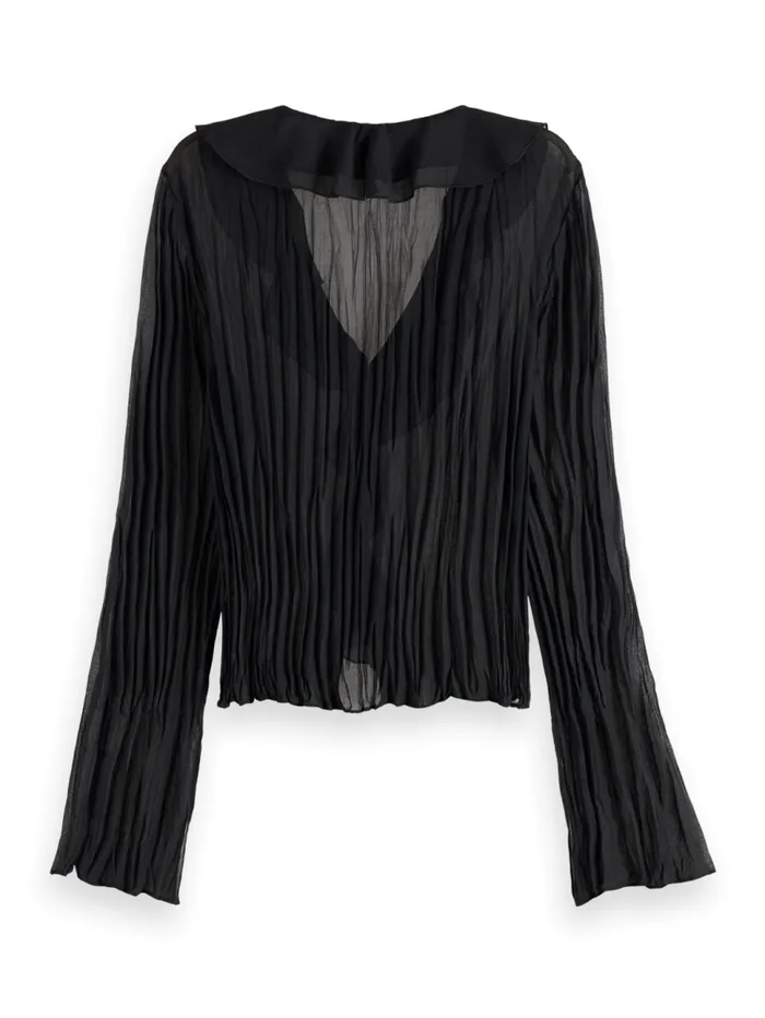 RUFFLED TOP Evening Black Women Scotch and Soda Tops and TShirts