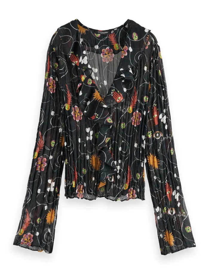 RUFFLED TOP Evening Black Women Scotch and Soda Tops and TShirts