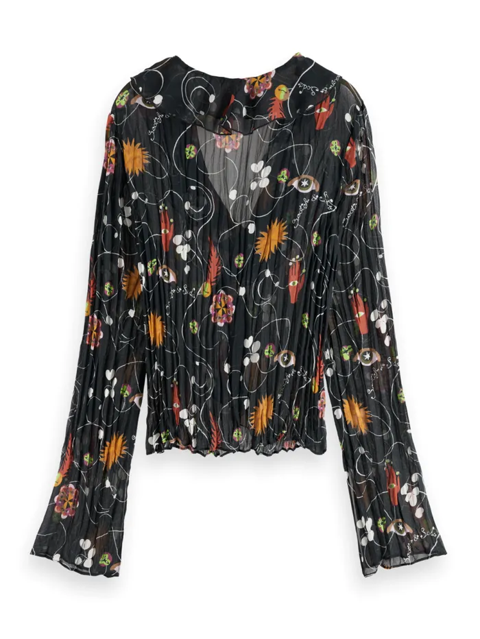 RUFFLED TOP Evening Black Women Scotch and Soda Tops and TShirts